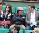 Charlotte Gainsbourg, Yvan Attal et Benoît Magimel  - finale opposant Rafael Nadal à David Ferrer au tournoi de Roland-Garros, à Paris le 9 juin 2013.   