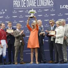 Simon Baker, Thierry Jarnet au Prix de Diane Longines à l'hippodrome de Chantilly, le 16 juin 2013.