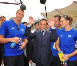 Nicolas Sarkozy, Laure Manaudou, Gaël Monfils et Alain Bernard