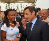 Nicolas Sarkozy et son fils Louis,Laura Flessel 