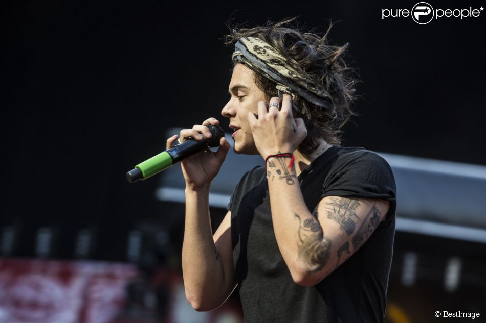 Harry Styles - Le groupe "One Direction" en concert à Copenhague. Le 16 juin 2014