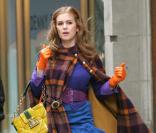 Isla Fisher sur le tournage de Confessions of a shopaholic