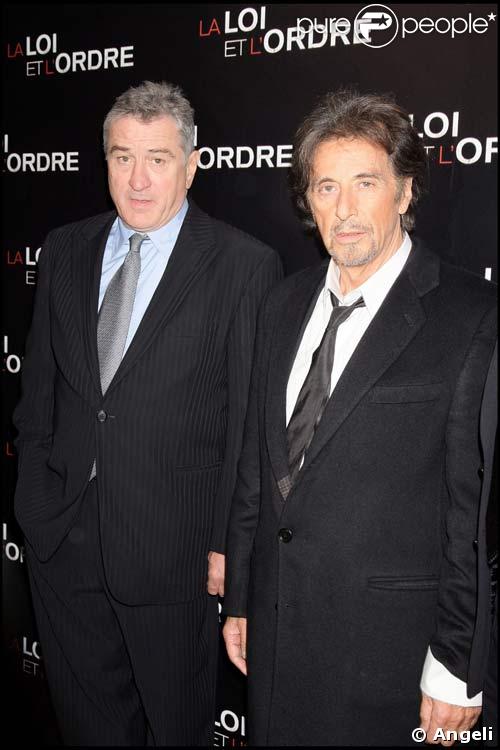 Al Pacino et Robert de Niro à l'avant-première du film La loi et l'ordre