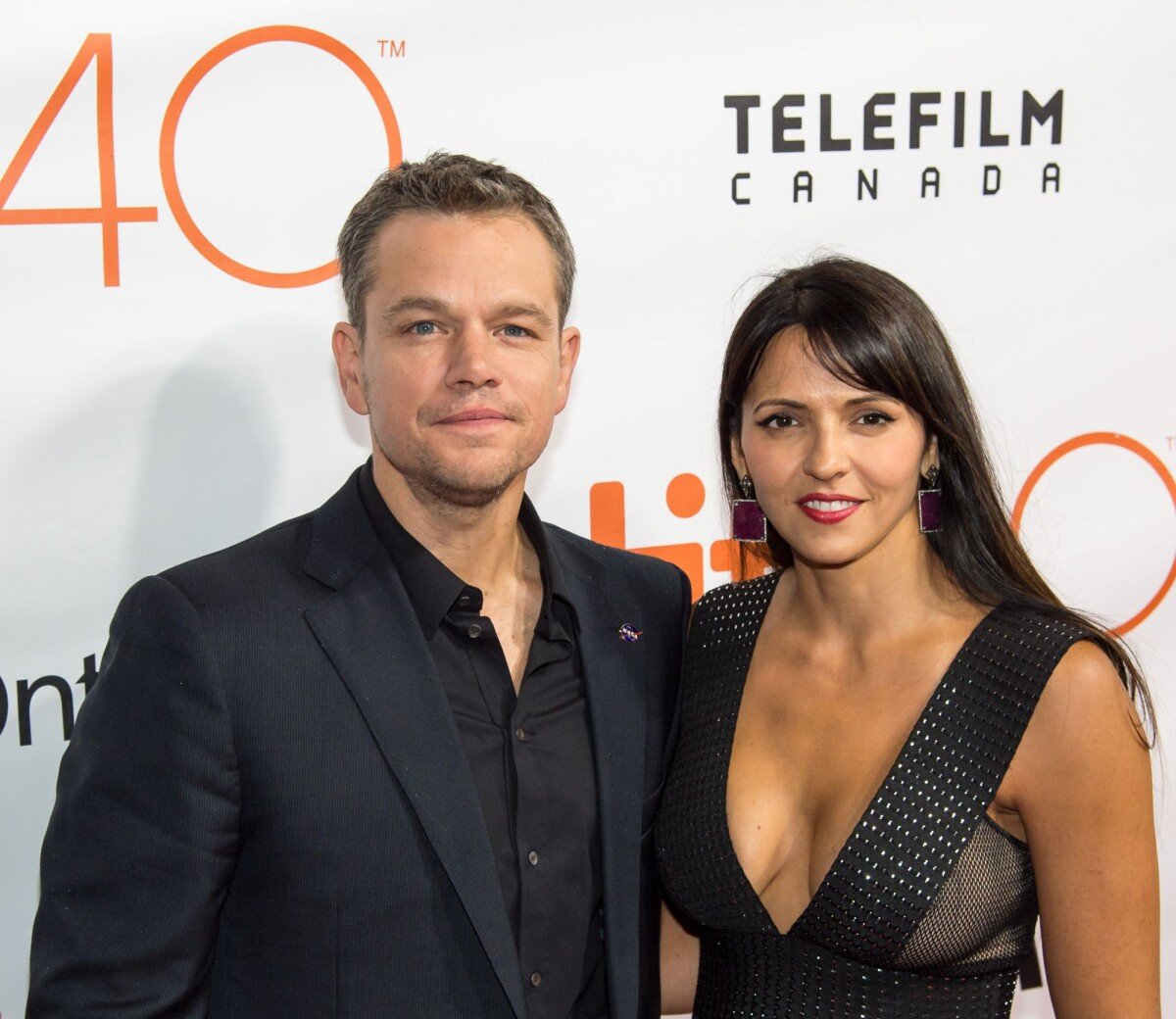 Photo Matt Damon et sa femme Luciana Barroso Première du film The