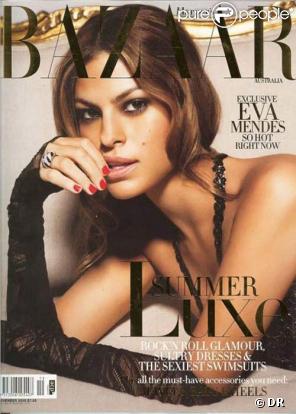Eva Mendes en couverture de Harper's Bazaar