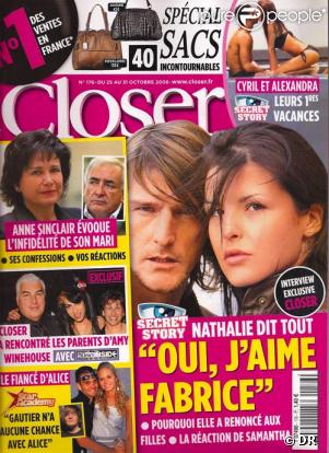 Couverture de Closer du 25 au 31 octobre 2008
