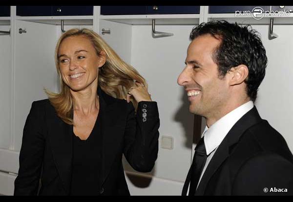 Cécile de Ménibus et Ludovic Giuly  au nouveau centre de formation du PSG