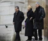 Christian Clavier, Marie-Anne Chazel et un ami aux obsèques de Christian Fechner