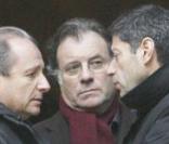 Patrick Braoude et Daniel Russo aux obsèques de Christian Fechner