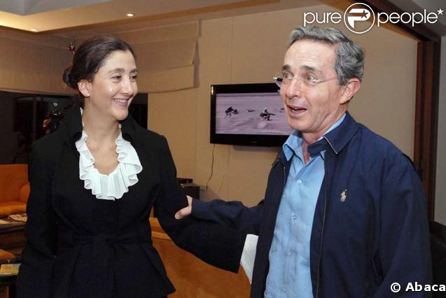 Ingrid Betancourt et le président Alvaro Uribe