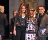 Carla Bruni avec Tandiwe Chama et Bono au 9e Sommet des prix Nobel de la paix