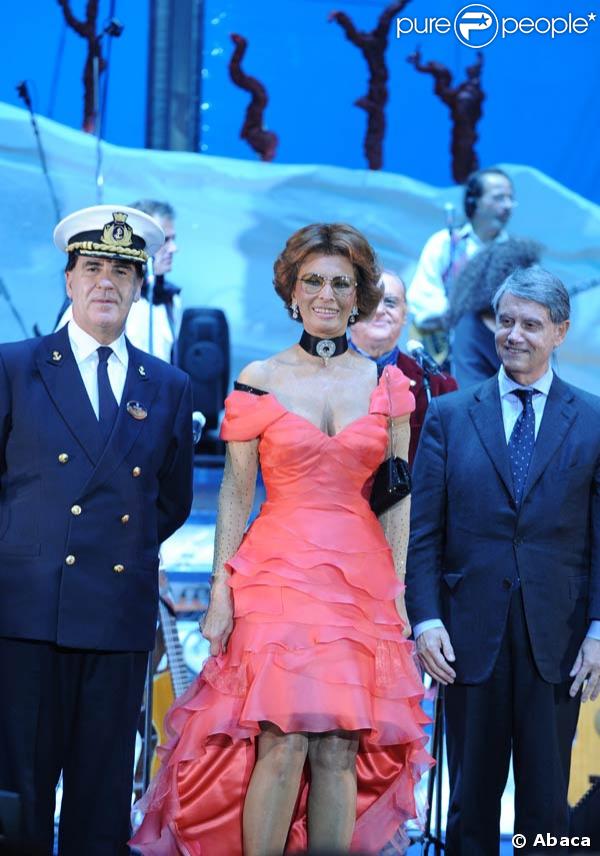 Sophia Loren à l'inauguration du MSC Fantasia
