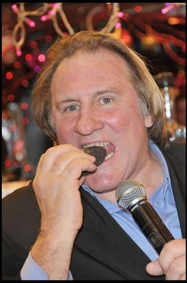 Gérard Depardieu aux Galeries Lafayette Gourmet, le 19/12/08