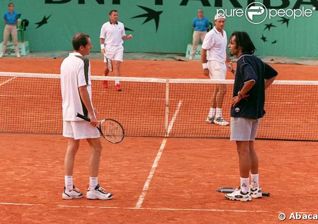 Yannick Noah et Guy Forget à Roland-Garros en 2000