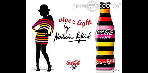 Coca Cola light revisitée par Nathalie Rykiel selon le style emblématique de sa mère, Sonia Rykiel.