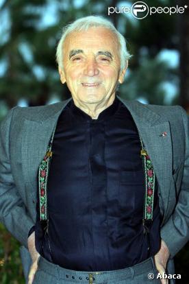 Charles Aznavour à Cannes, quelques minutes avant de recevoir un Lifetime Achievement Award récompensant l'ensemble de sa carrière.