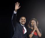 Lors de l'élection de Barck Obama, à Chicago, le 4 novemvre dernier, Michelle Obama portait une robe rouge et noire signée Narciso Rodriguez.