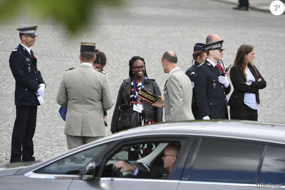 Sibeth Ndiaye - Cérémonie d'hommage au soldat inconnu à l'Arc à de Triomphe à Paris, le 14 mai 2017. © Pierre Perusseau/Bestimage