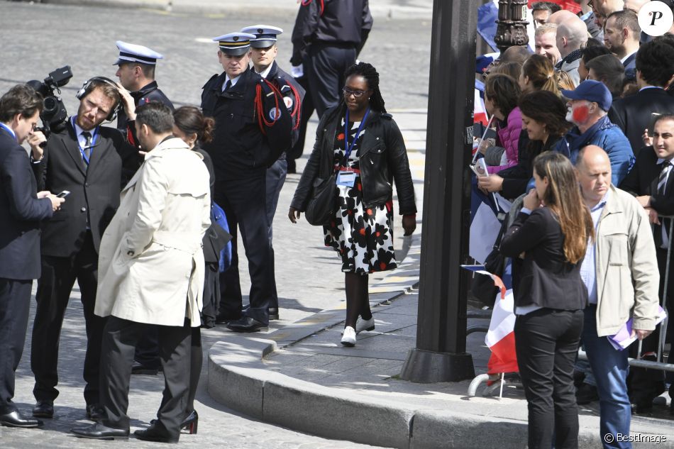 Sibeth Ndiaye - Cérémonie d'hommage au soldat inconnu à l'Arc à de Triomphe à Paris, le 14 mai 2017. © Pierre Perusseau/Bestimage