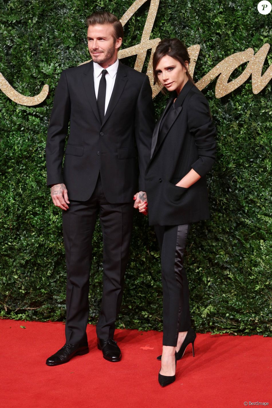 David et Victoria Beckham - Soirée des "British Fashion Awards" à Londres. Le 23 novembre 2015