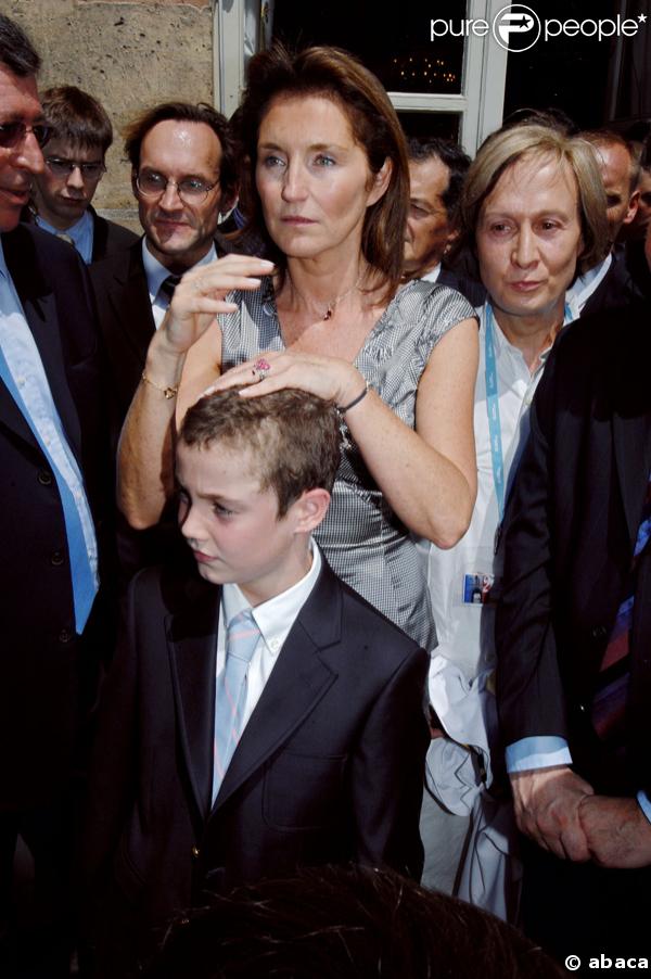 Cécila Sarkozy et son fils Louis.