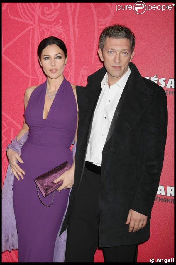 Coulisses et potins des César 2009 : Monica Bellucci et Vincent Cassel un peu tristounets... 