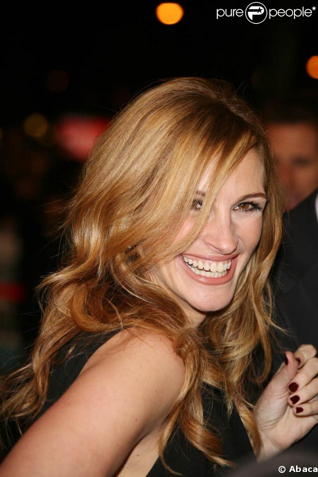 Julia Roberts et son incroyable et légendaire sourire, le jeudi 12 mars 2009, au Gaumont Marignan des Champs-Elysées, à l'occasion de l'avant-première parisienne de 