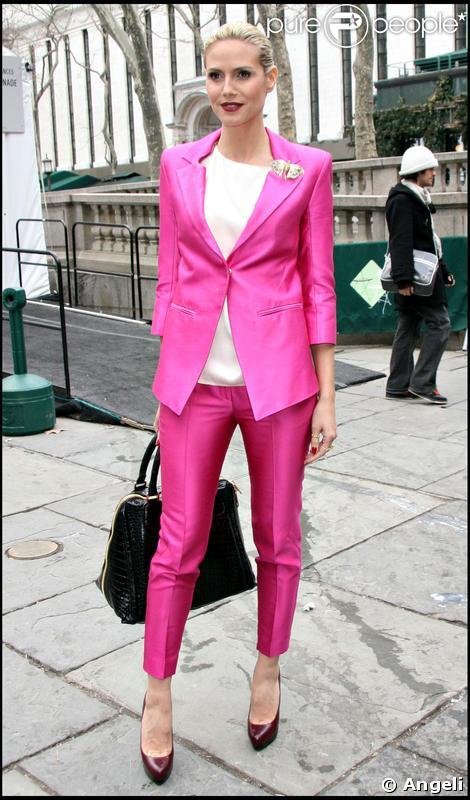 Heidi Klum lors de la Fashion Week à New York en février 2009