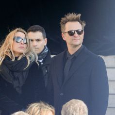 David Hallyday, Laura Smet, Laeticia Hallyday, ses filles Jade et Joy devant l'église de la Madeleine pour les obsèques de Johnny Hallyday à Paris, France, le 9 décembre 2017. © Veeren/Bestimage