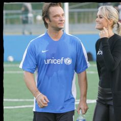 Exclusif - David et Laeticia Hallyday au match de gala au profit de l'UNICEF à Clichy en septembre 2008