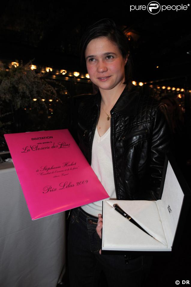 Stéphanie Hochet, lauréate du Prix Lilas 2009 à la Closerie des Lilas, le 25 mars 2009. 