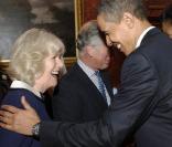 Cocktail party organisée à Buckingham par la reine Elizabeth : Barack Obama et Camilla Parker-Bowles 