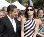 Carla Bruni et Nicolas Sarkozy lors de la remise du 1er prix du trophée Virginio Bruni Tedeschi à Cavalière  