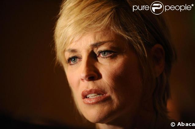 Sharon Stone à la conférence de presse du sommet qui aura lieu la semaine prochaine et qui réunira les 15 premières dames de 15 pays d'Afrique. 16/04/09