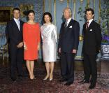 Daniel Westling et Victoria de Suède avec le couple royal, la reine Silvia et le roi Carl XVI Gustav de Suède, et le prince Carl Philip 