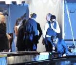 Les invités quittent le Punta Della Dogana à Venise le 24 avril 2009 après le dîner qui précède la fête du mariage de Salma Hayek et François-Henri Pinault