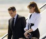 Nicolas Sarkozy et son épouse Carla arrivent à Madrid. 27/04/09