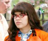 America Ferrera sur le tournage d'Ugly Betty le 28 avril 2009