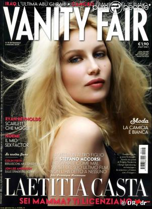 Laetitia Casta en couverture de  Vanity Fair  Italie pour le mois de mai 2009