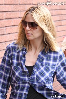 Heidi Klum, enceinte, avec son fils Henry