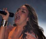 Miley Cyrus, en live lors de son concert à l'Atlantis Resort et Casino au Bahamas le 16 mai 2009