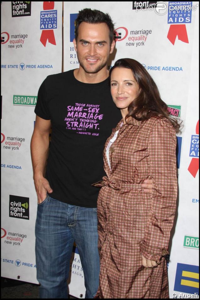 Kristin Davis et Cheyenne Jackson à une soirée en faveur du mariage homsexuel, à New York