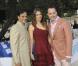The Amber Fashion Show and Auction, au Meridien Beach Plaza Hotel de Monaco, le 22 mai 2009 : Liz Hurley et son mari avec David Furnish (à dte). L'époux d'Elton john représente la fondation du chanteur. 
