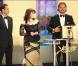 Isabelle Adjani remet le prix de la caméra d"or à Warwick Thornton  à Cannes hier soir. Bien sûr, Roschdy Zem (Président de ce jury indépendant) était présent 