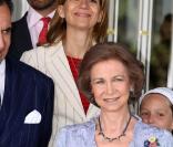 La Princesse Cristina et la Reine Sofia à la communion de Victoria Federica, fille de la Princesse Elena d'Espagne à Madrid