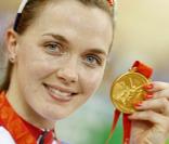 La championne de cyclisme Victoria Pendleton... n'est pas à l'aise que sur un vélo !