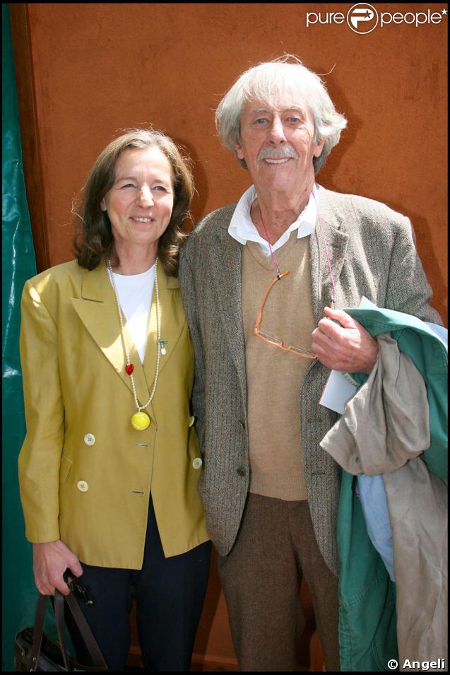 Jean-Rochefort et sa femme à Roland-Garros  