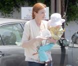 Marcia Cross et sa fille Eden pour un déjeuner à Los Angeles, hier