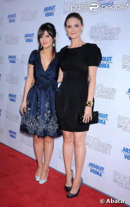 Les soeurs Deschanel à la première de (500) Days of Summer. 24/06/09