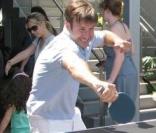 David Arquette en plein effort lors du pique-nique organisé pour la recherche médicale à Malibu